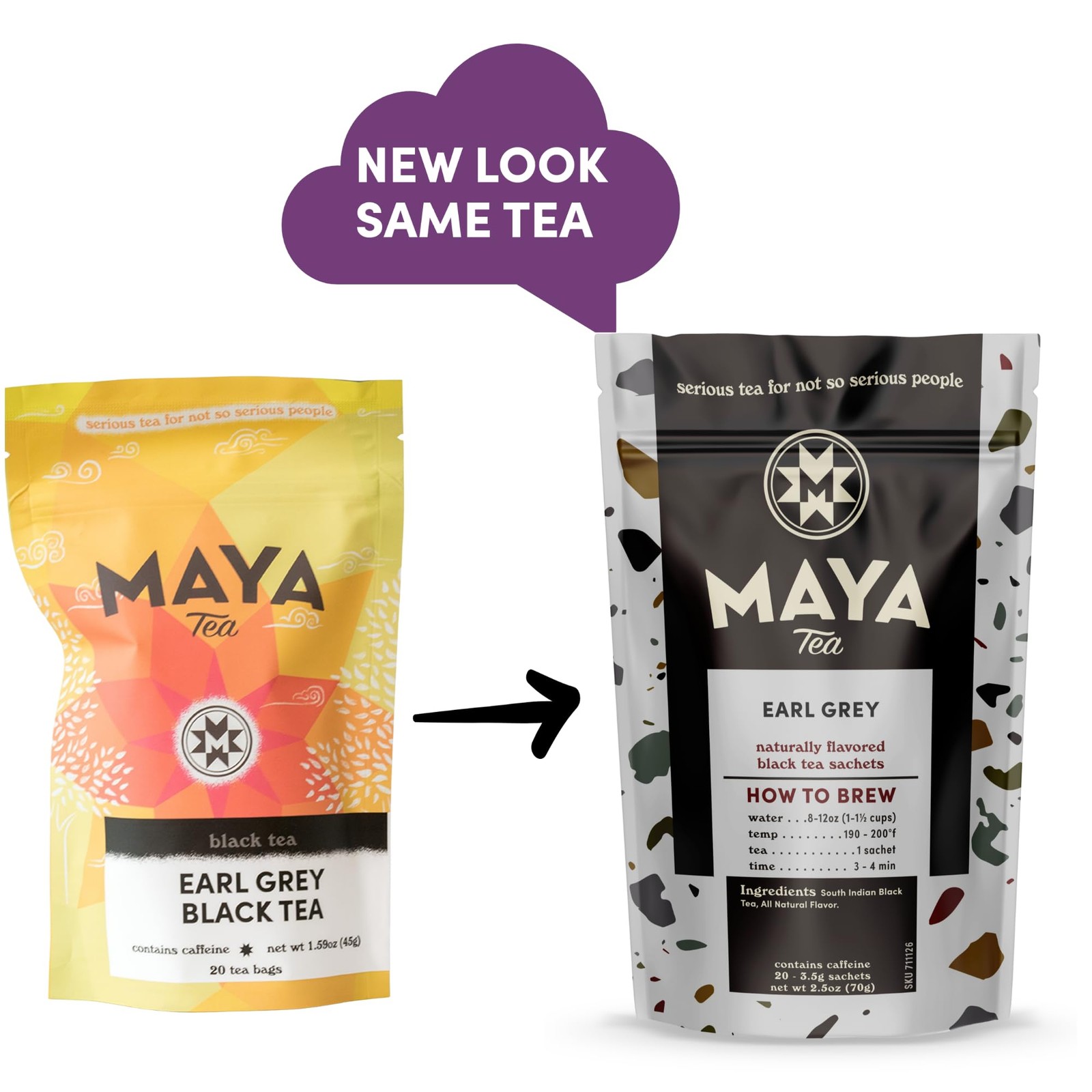 20 PCS Earl Grey Black Tea Sachets Contains Caffeine All Natural Brew Beverage