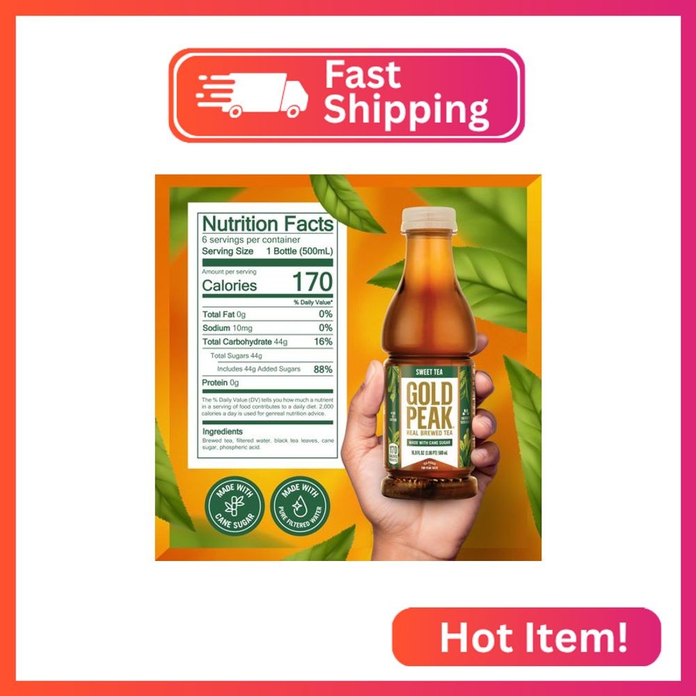 Gold Peak Tea, Sweet Tea, 16.9 fl oz, 6 Pack
