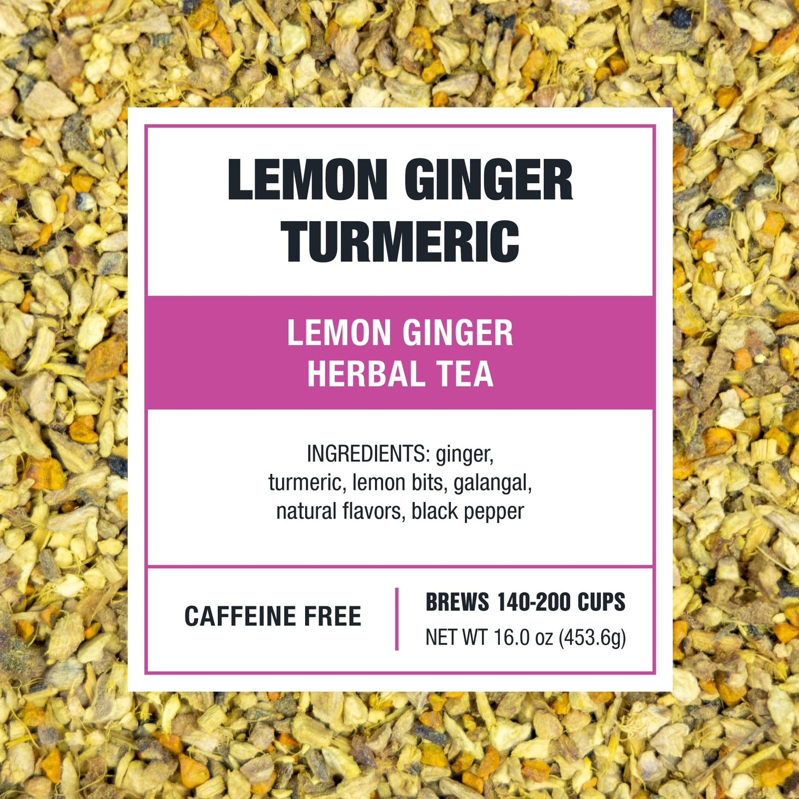 Premium Loose Leaf Ginger Tea Blend Bulk Pouch 200 Cups Resealable Gift