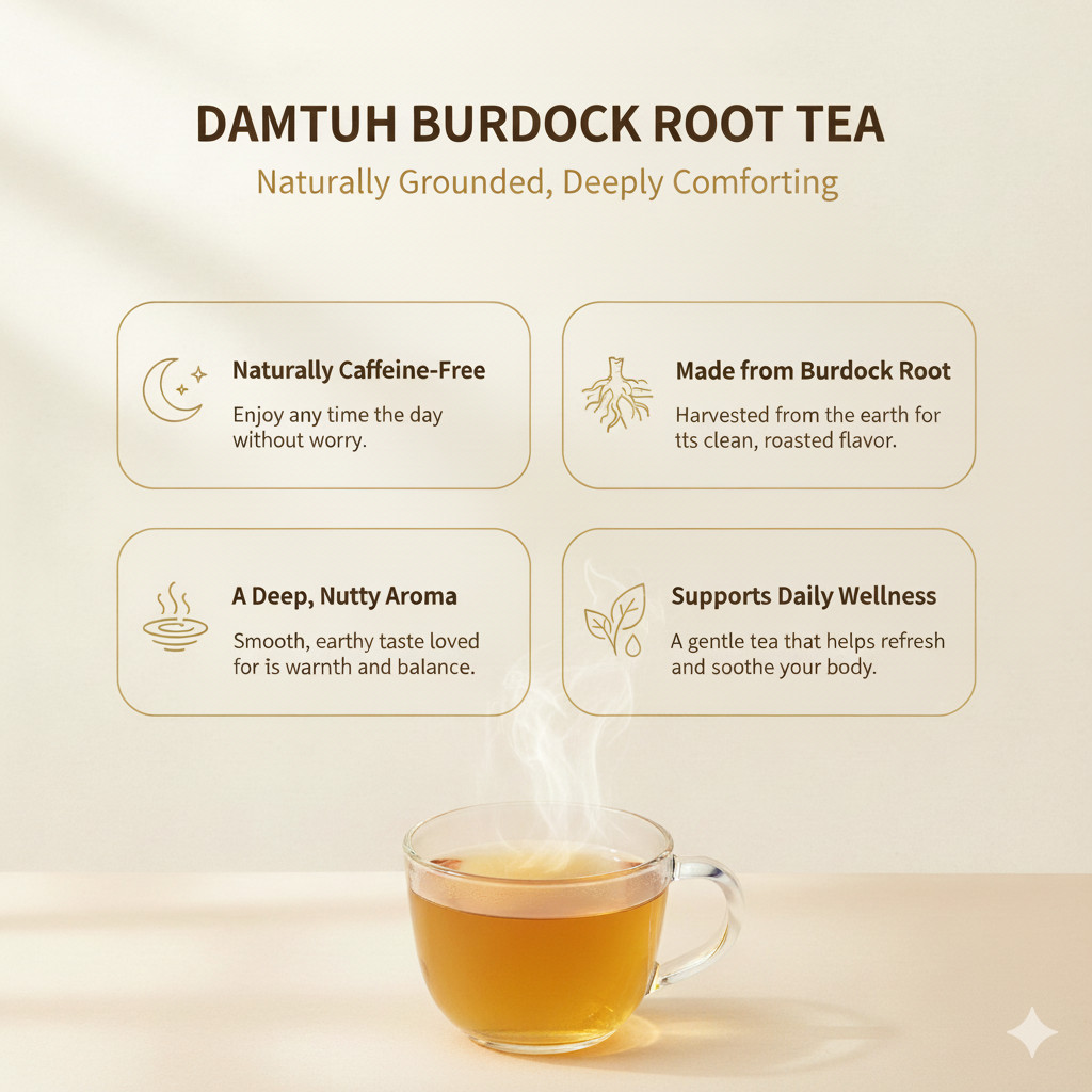 Damtuh Korean Burdock Root Tea 담터 우엉차, Herbal Tea Bags – Caffeine Free