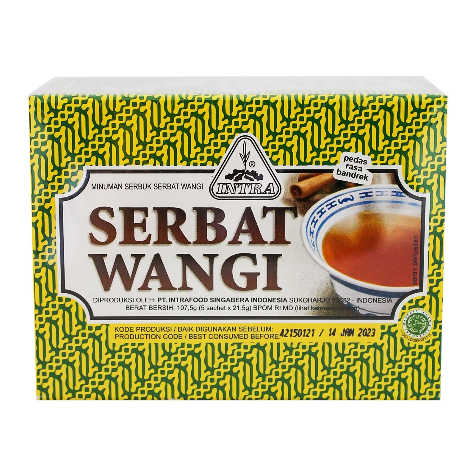 Intrafood Indonesia Ginger Spice Tea Serbat Wangi (21.5g x 5sachets) Box of 3