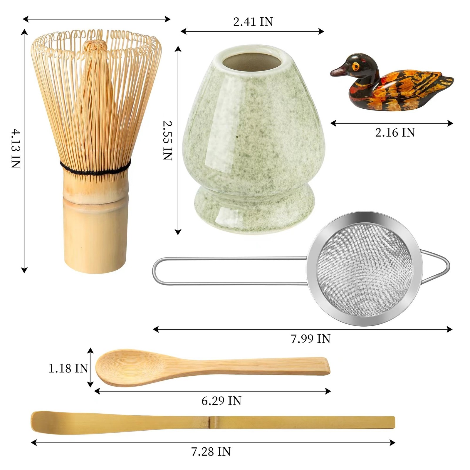 Matcha Kit – Complete Matcha Set with Bamboo Whisk, Bowl with Spout, Scoop