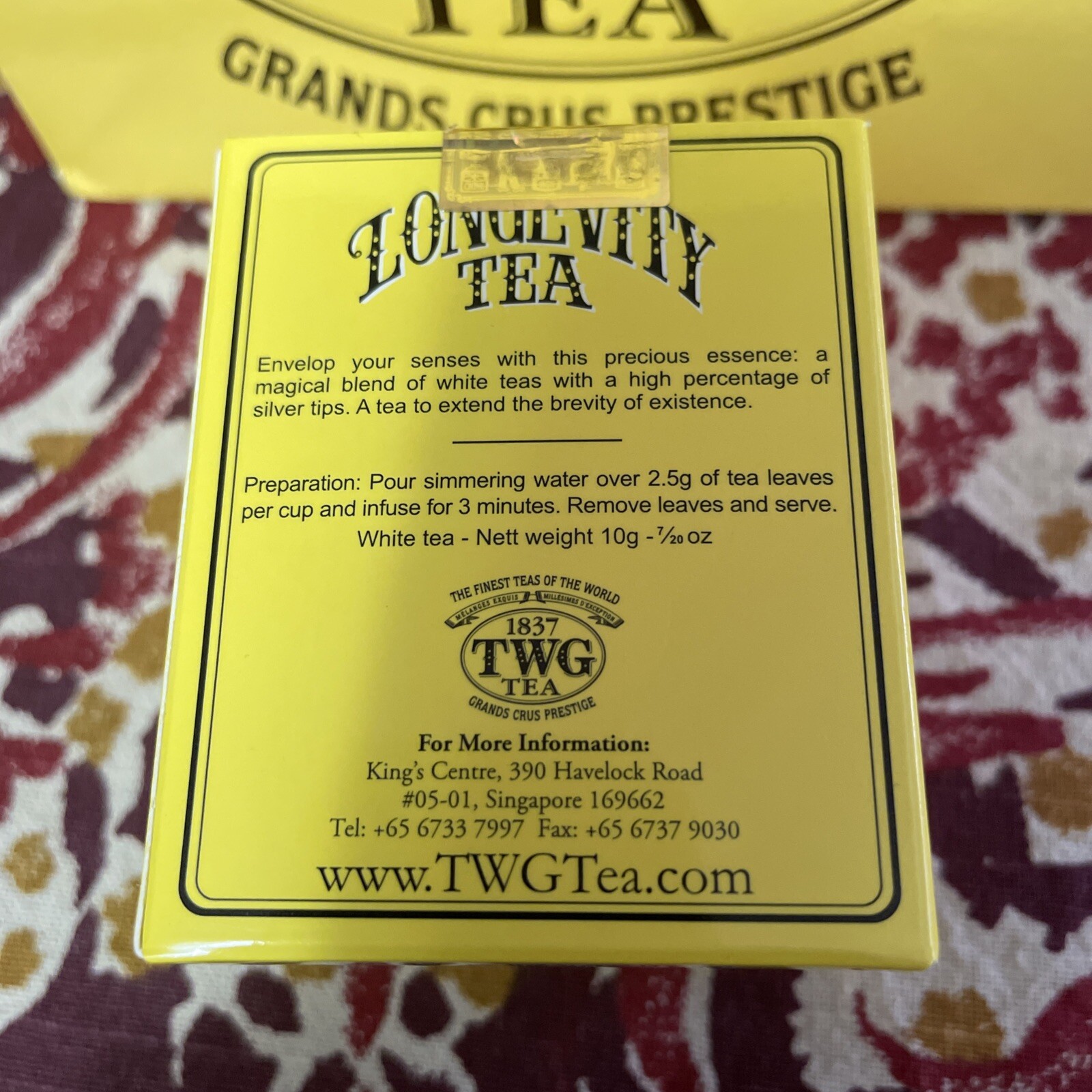 TWG tea Longevity