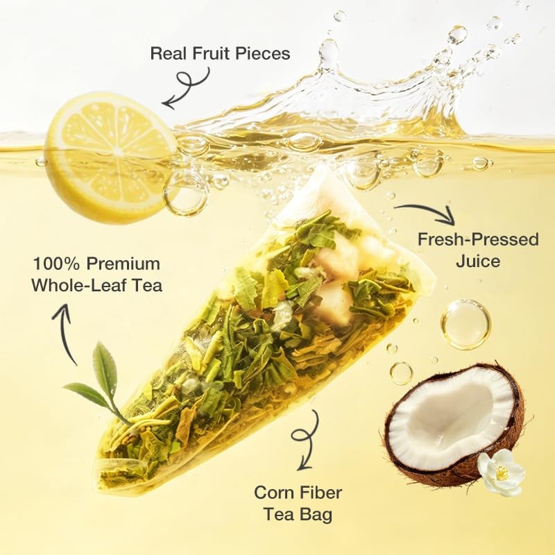 FUNTEA Cold Brew Fruit Tea Bags Caffeine Free Herbal Tea 10 Count