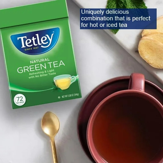 Tetley Black & Green Tea Bags 72 Count | Classic Flavor | Fast Free Shipping