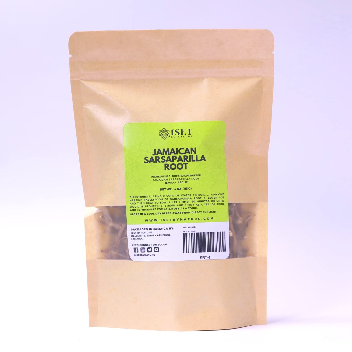 Jamaican Sarsaparilla Root, Wildcrafted Whole Roots, Cut and Sifted 2, Ounces