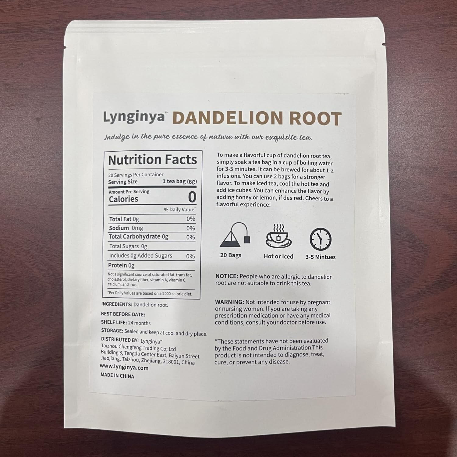 Lynginya 40 Chrysanthemum & Cassia, 120 Dandelion Root or 120 Spearmint Tea Bags
