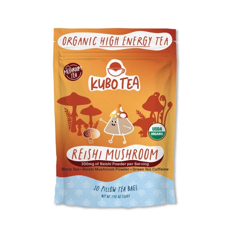 Organic High Caffeine English Breakfast Reishi Mushroom Black Tea Bags – 20ct