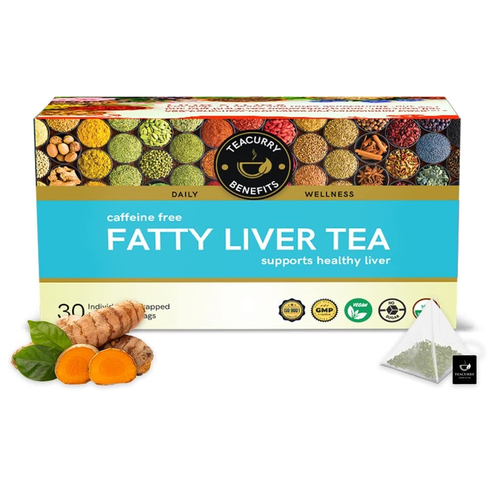 TEACURRY Fatty Liver Tea (1 Month Pack, 30 Tea Bags) – Helps With Fatty Liver