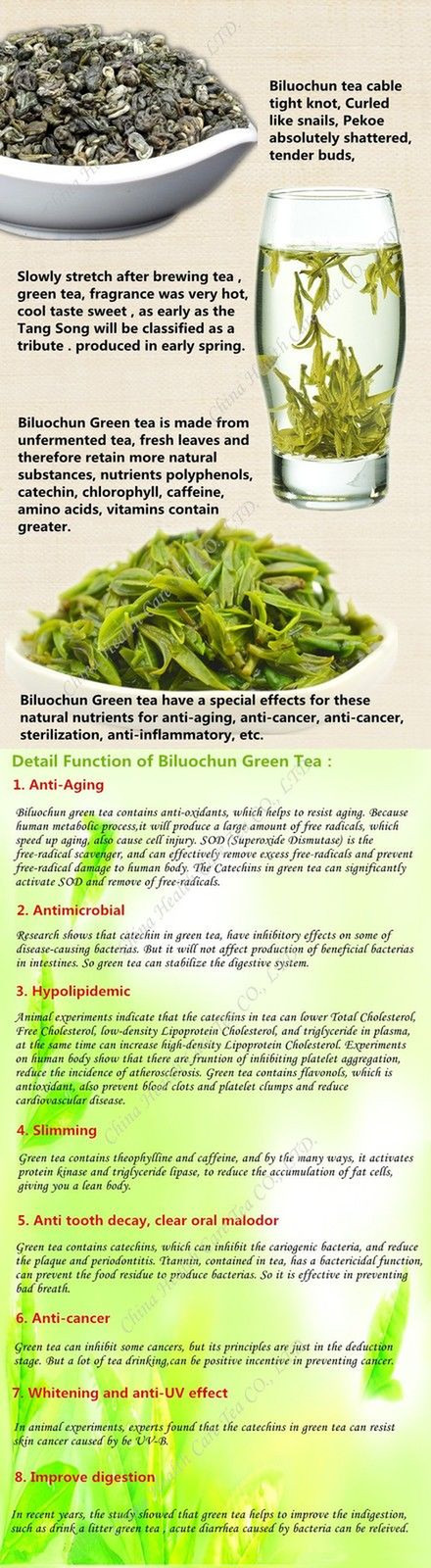 250g Organic Biluochun Green Tea Natural Chinese Herbal Tea for Men Women