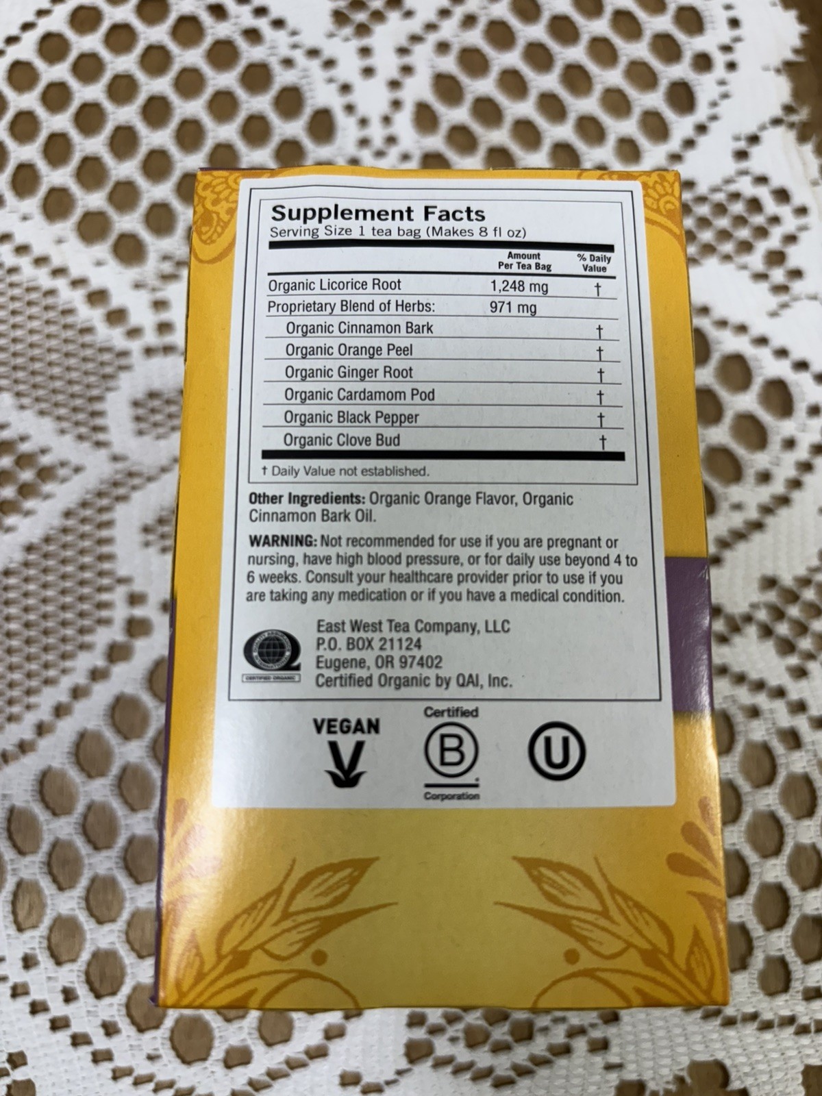 Yogi Tea Egyptian Licorice Tea (3 pack ) 16 Tea Bags per Box Organic BB 10/2027