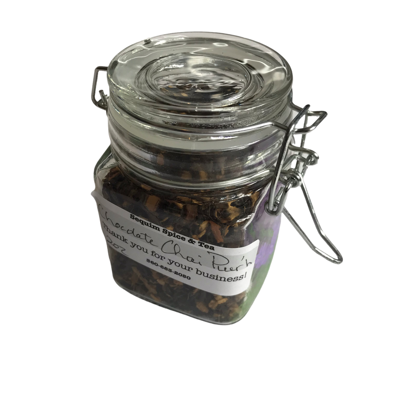 New Loose Leaf Tea in Cute Glass Jar with Lid: Chocolate Chai