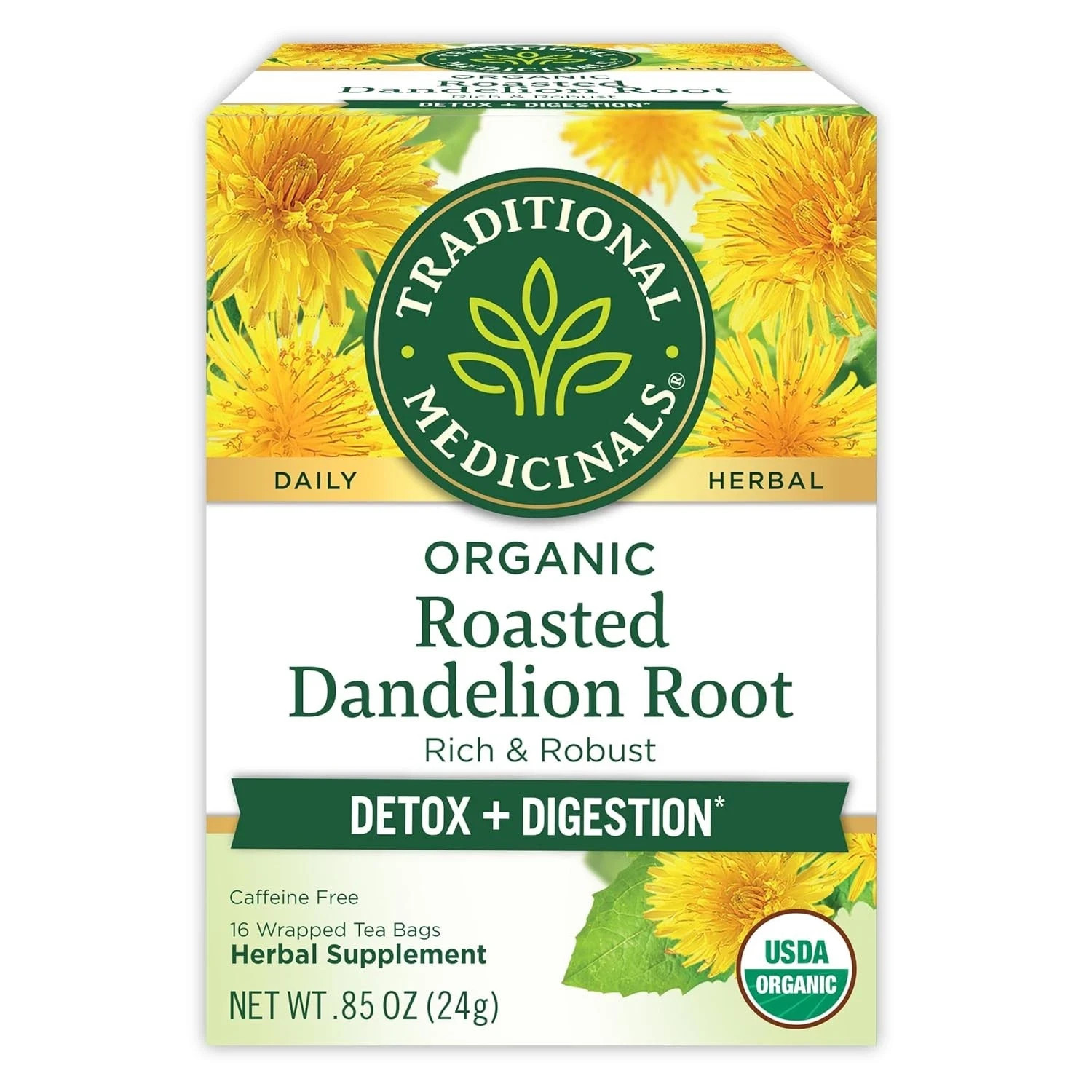Traditional Medicinals Organic Roasted Dandelion Root Herbal Tea, Supports…