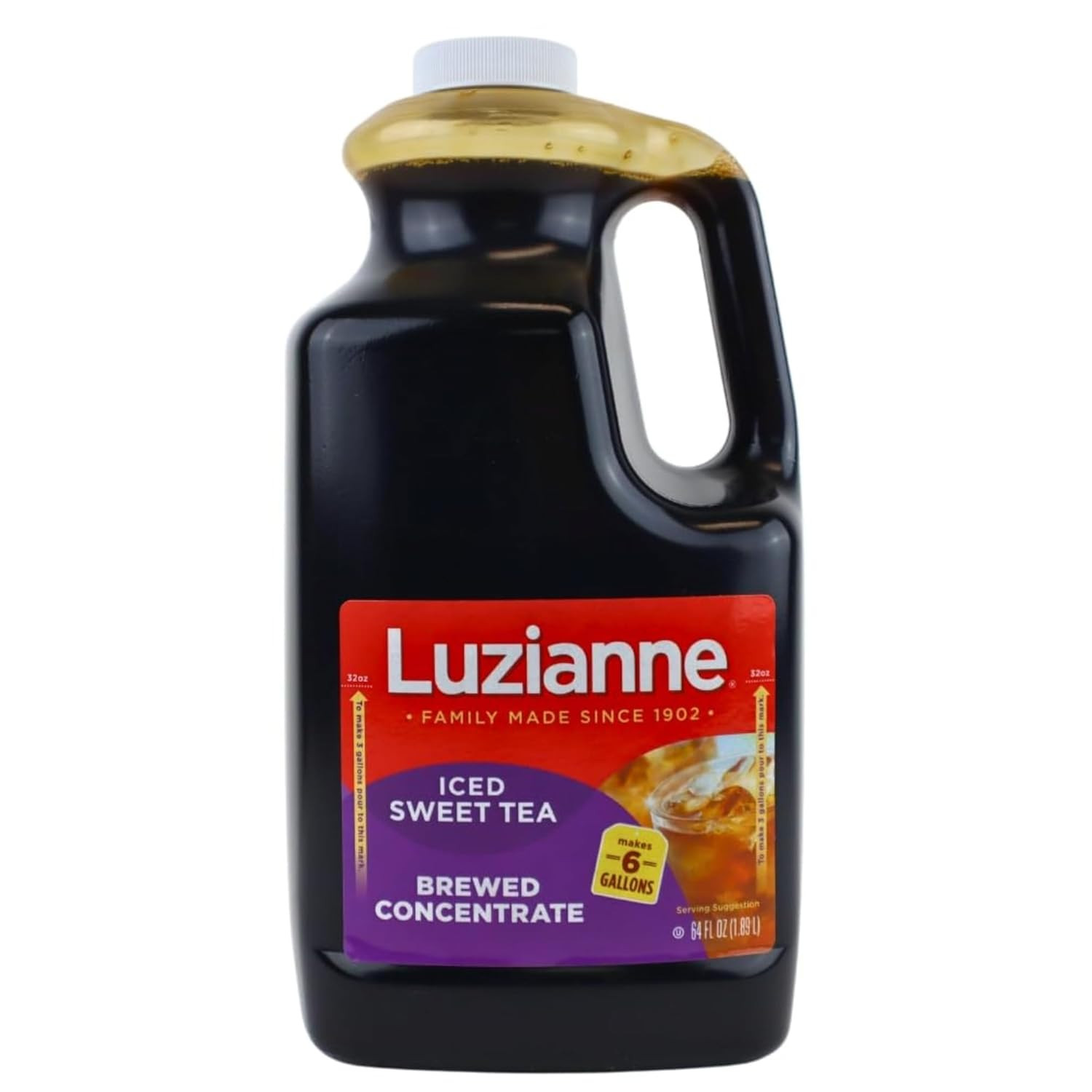 Luzianne Iced Tea Concentrate, Sweetened, Just Add Water, 64 Fl Oz Bottle (Pack
