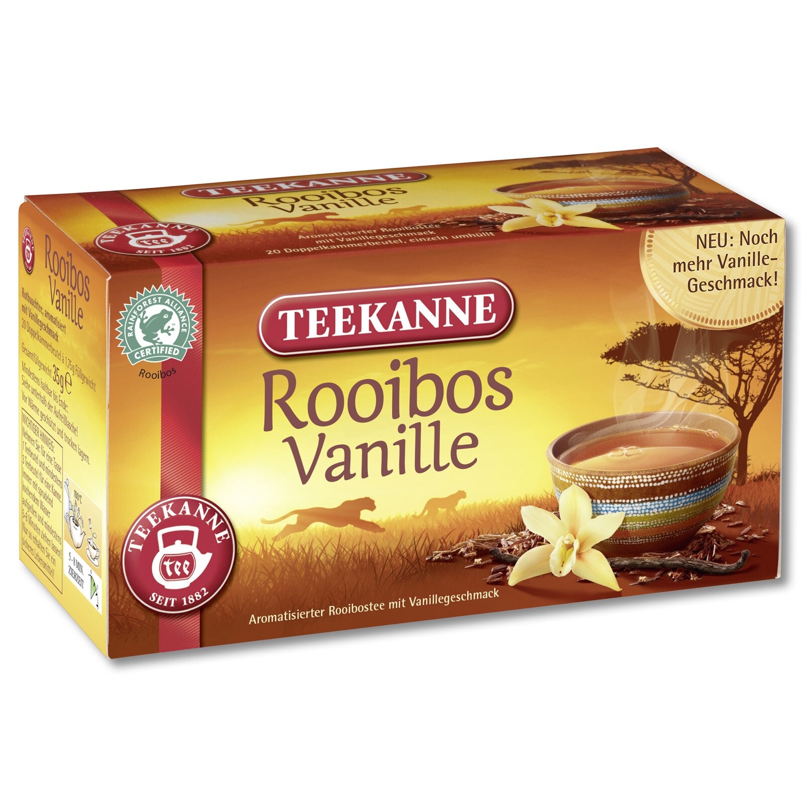 Teekanne South African ROOIBOS VANILLA 20 tea bags-Made in Germany FREE SHIPPING