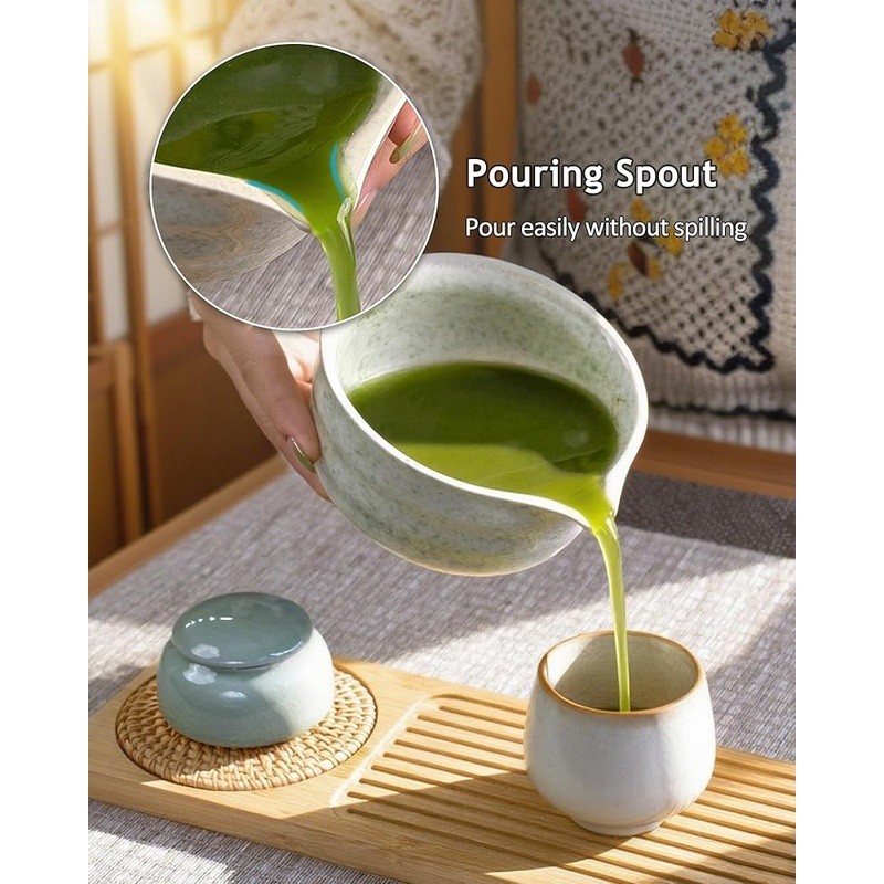 Travel Matcha Tea Set W/ Whisk Bowl Storage Jar Portable Accessories & Sifter US