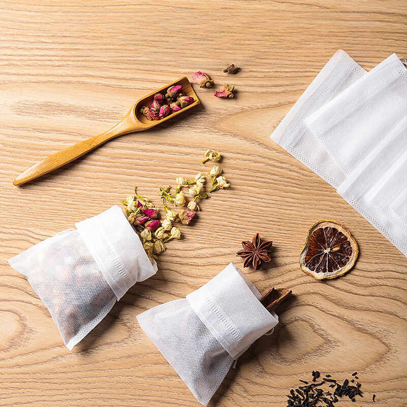 200x Non-woven Tea Bags Disposable Soup Tea Filter Bag Drawstring Gauze Bag Thin