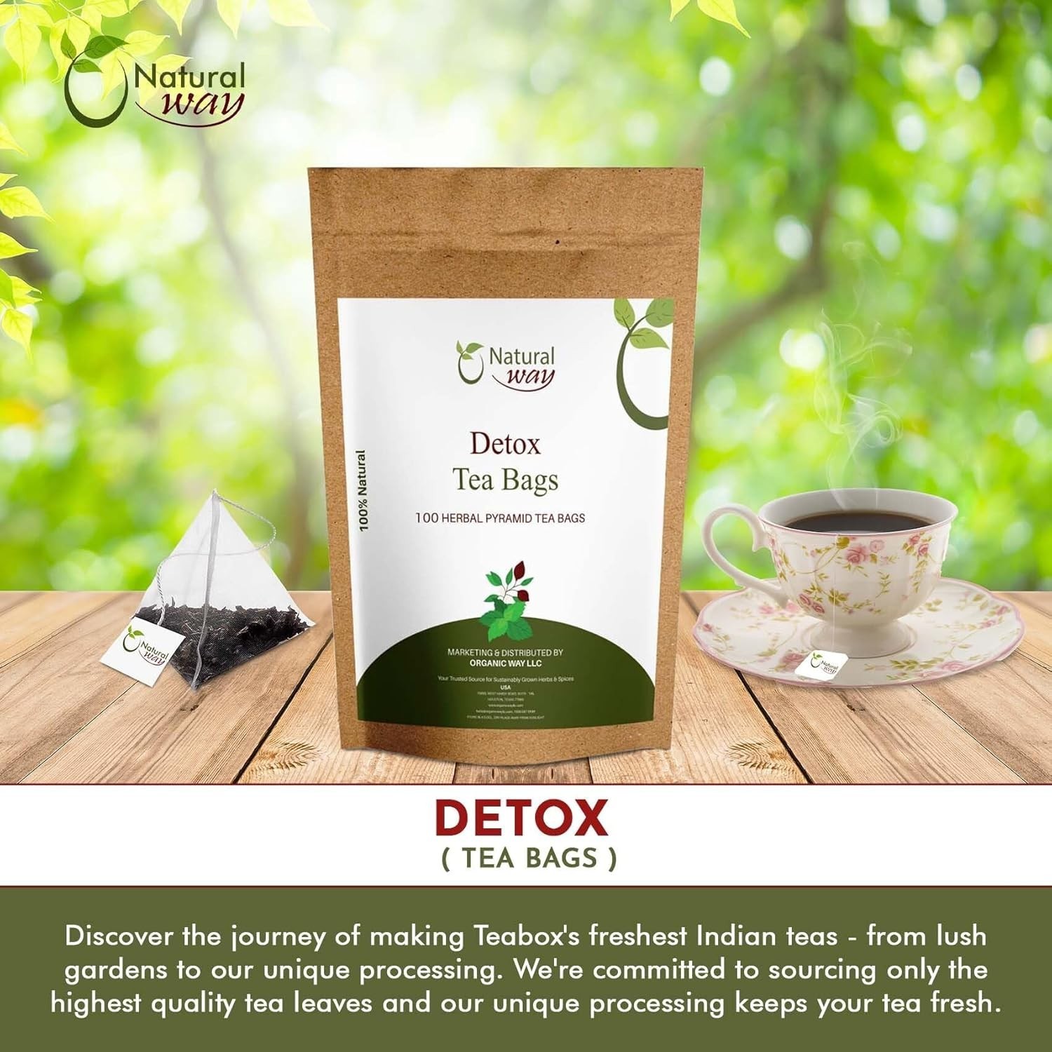 Pyramid Detox Tea Bags | ECO Conscious Packaging, 9 Oz (pack of 100)