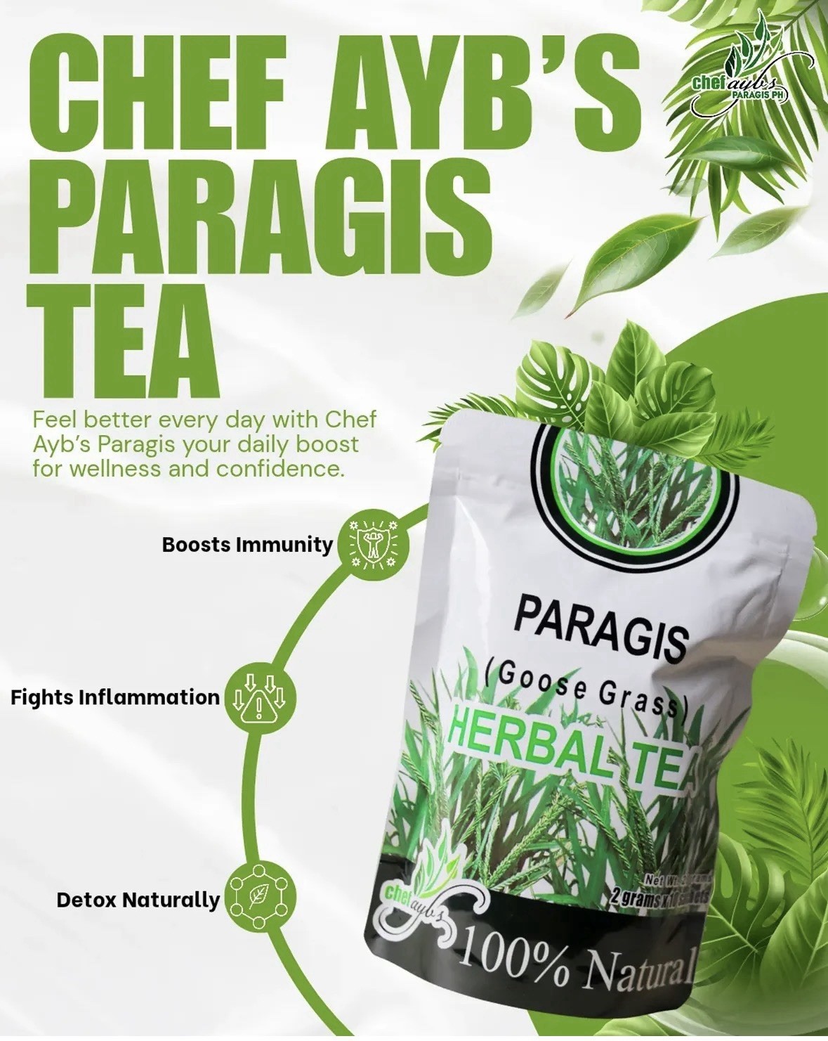 Chef Ayb’s Paragis Herbal Tea 100% Natural Caffeine-Free 2g x 10 Sachets