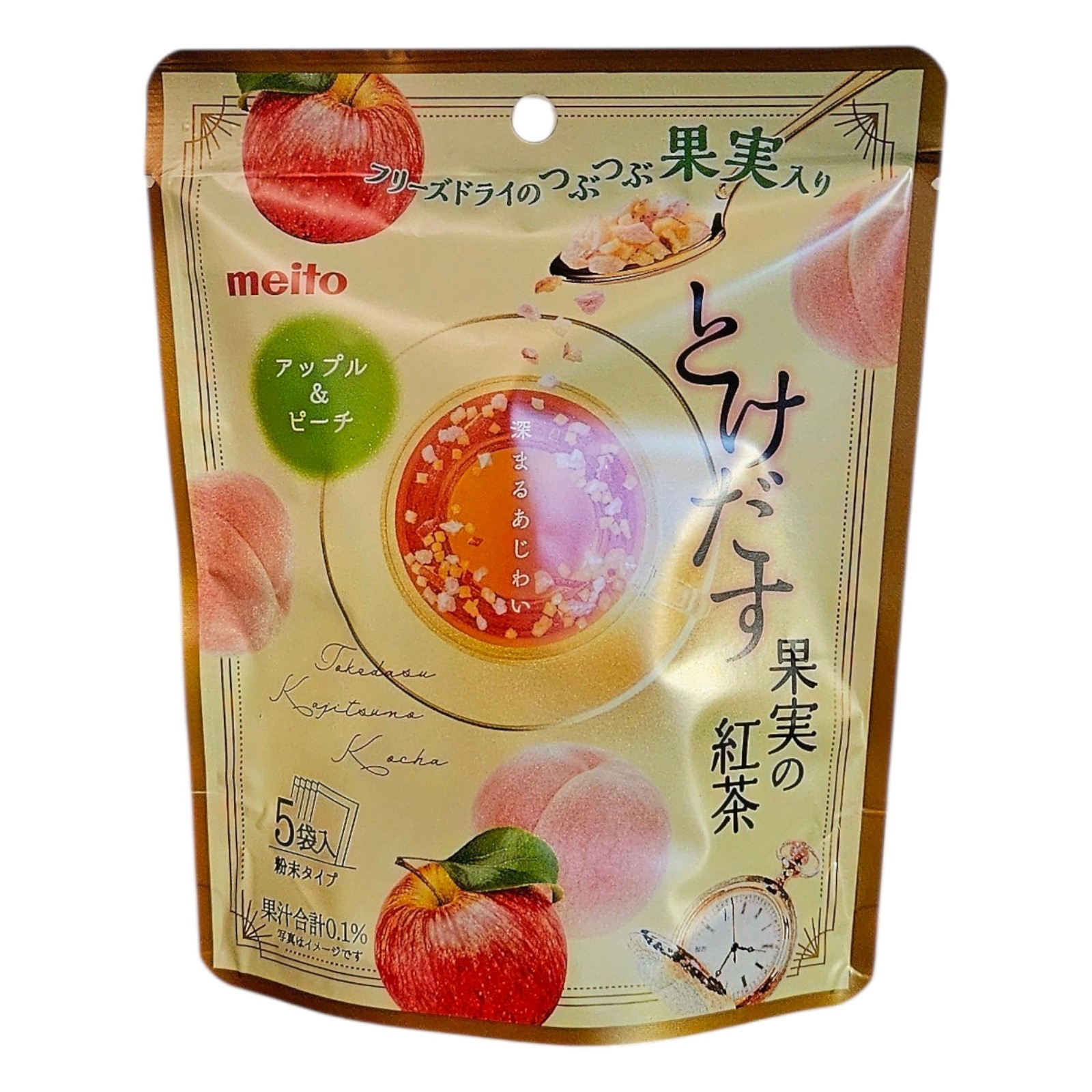 Meito Japanese Melting Fruit Tea Mix Apple & Peach 40g ( (5 serves) – One Pack