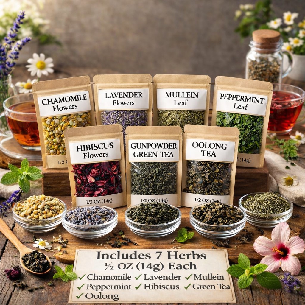 Herbal Tea Starter Kit | 7 Single-Ingredient Herbs