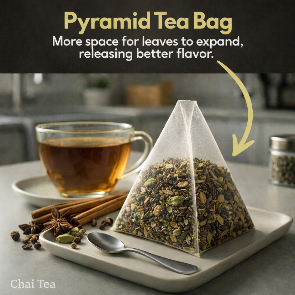 Organic Chai Tea Bags – 100 Count (Plant-Based Pyramid Tea Bags)