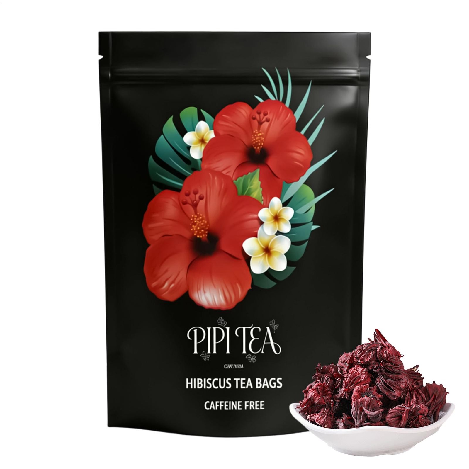 PiPi Tea Organic Hibiscus Tea Bags – Caffeine Free Herbal Tea Rich in Antioxi…