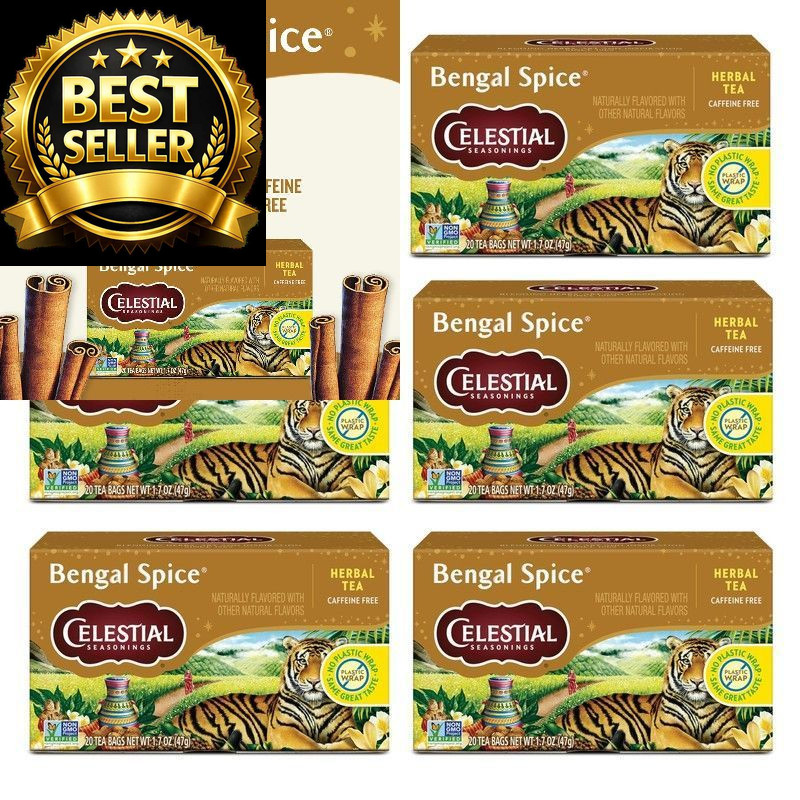 Celestial Seasonings Bengal Spice Herbal Tea, Caffeine 20 Count (Pack of 6)