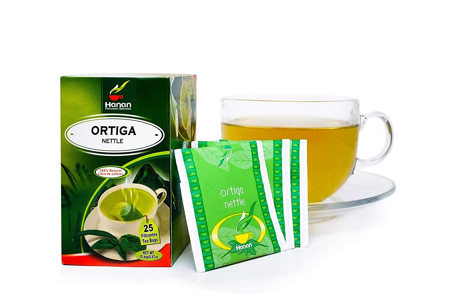 Hanan Peruvian Secrets Ortiga| 100% Natural Nettle | 25 Tea Bags | Naturally Aid