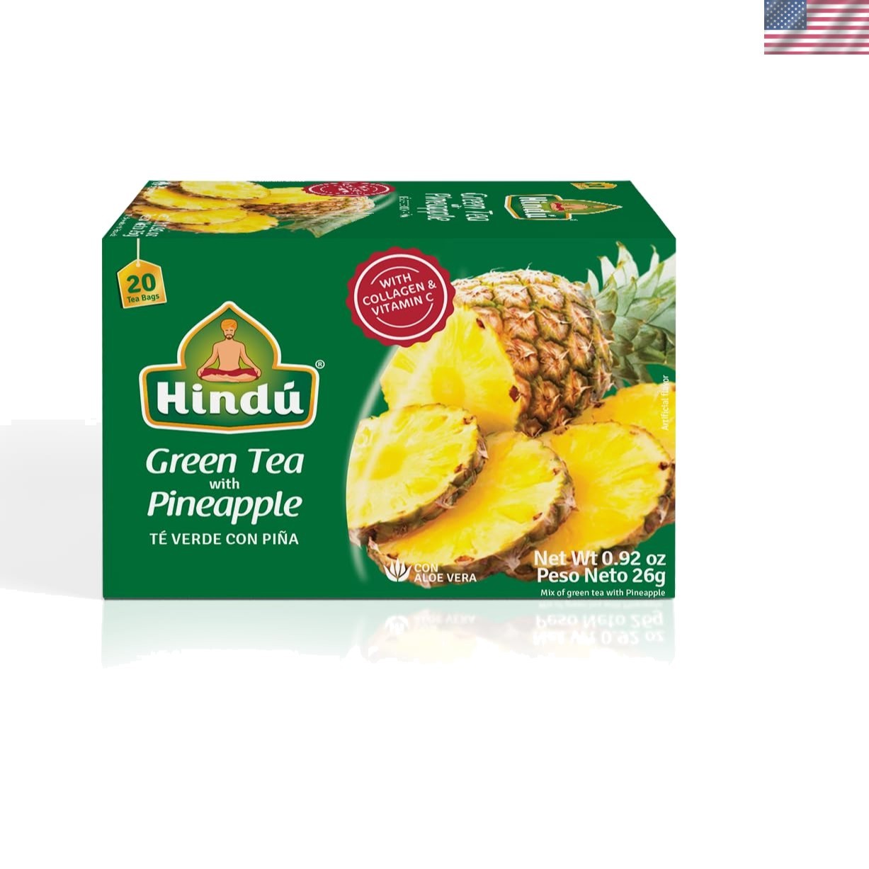 Tropical Flavor Green Tea with Pineapple – 20 Individual Teabags for Refreshment