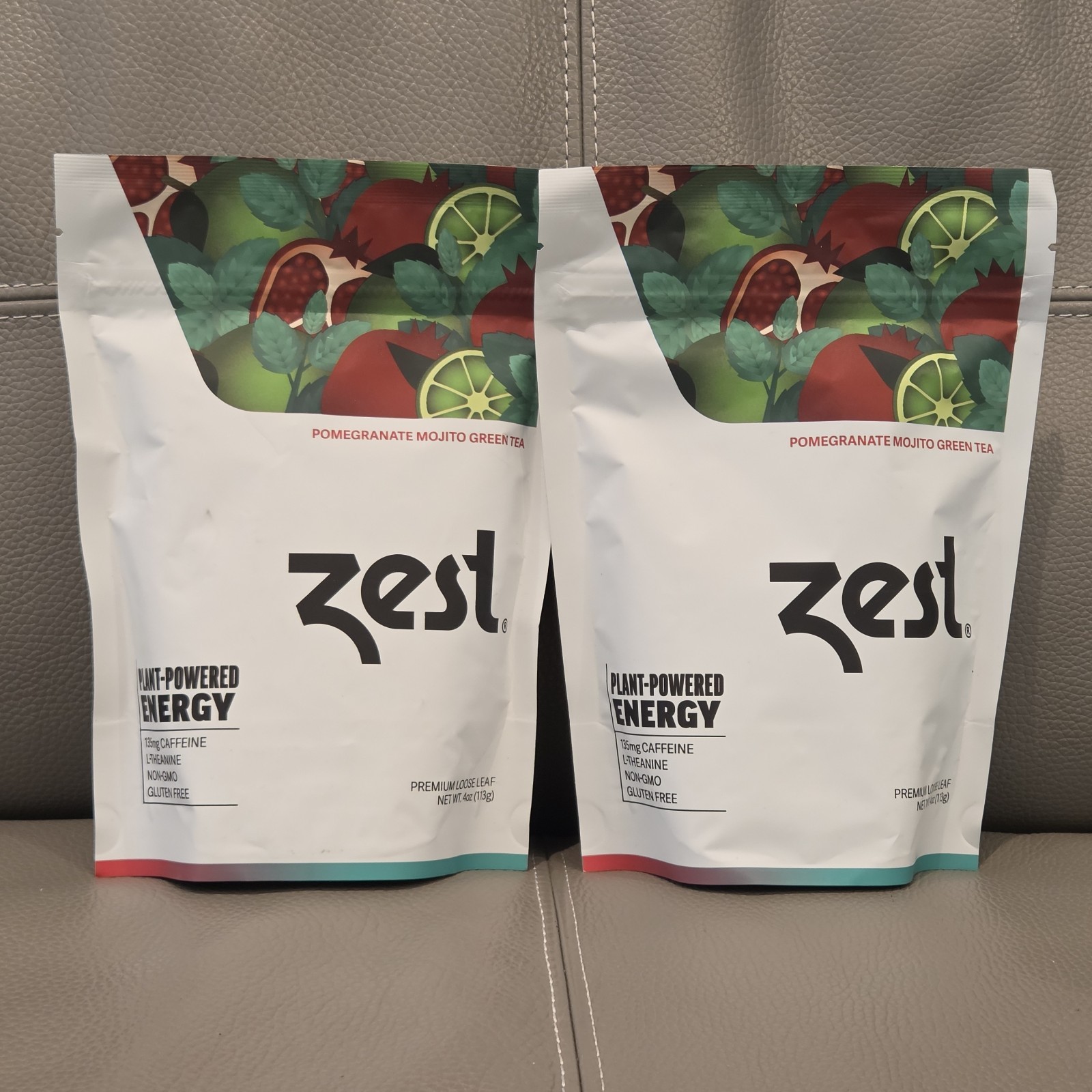 Zest Energy Green Tea Lot 2 Pomegranate Mojito Premium Loose Leaf Exp 10/15/2027