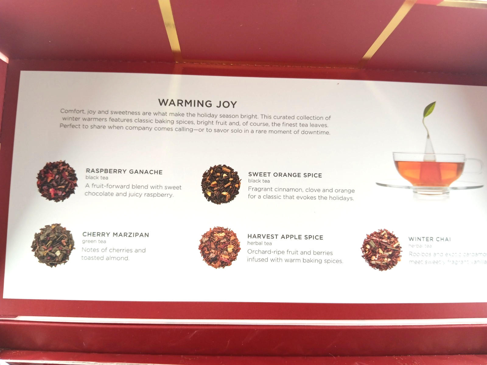 Tea Forte Warming Joy Gift Set, Limited Edition, Tea Sampler 10 Pyramid Tea
