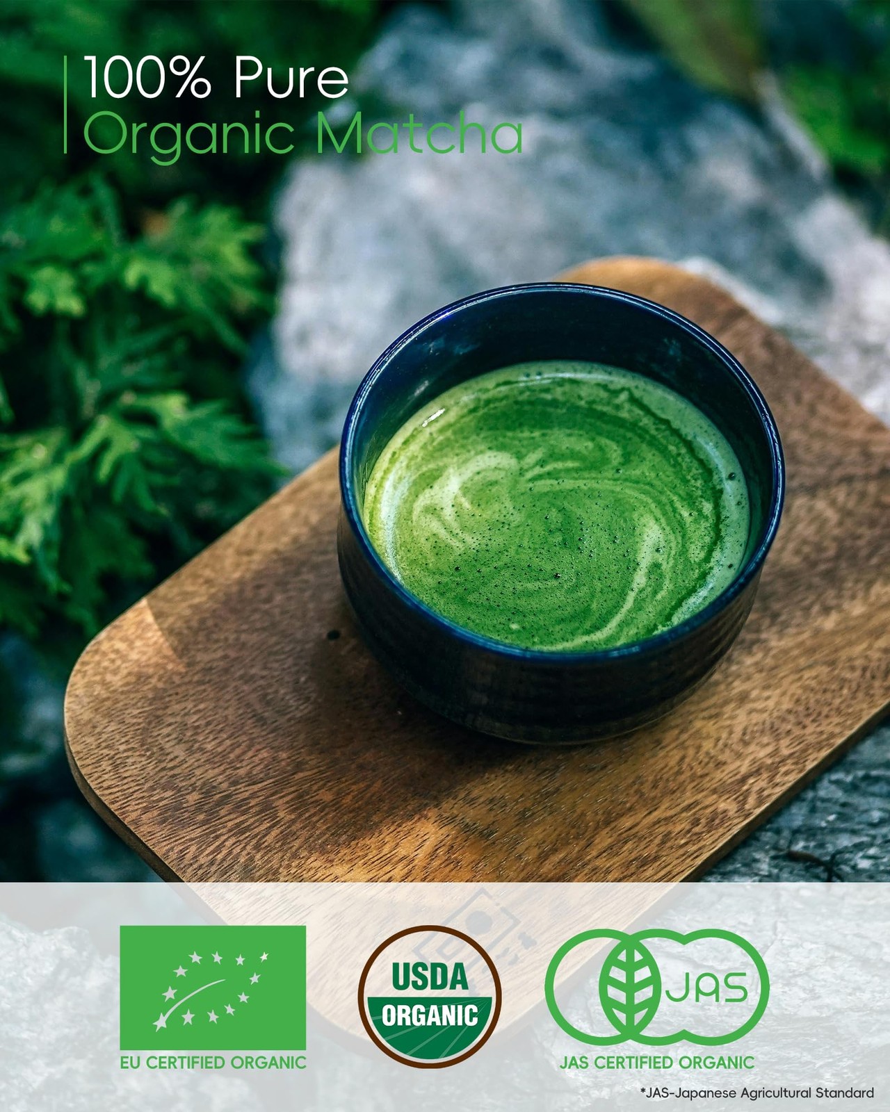 Brewnova Ceremonial Grade Matcha Powder – Premium Organic Shade-Grown Stone-M…
