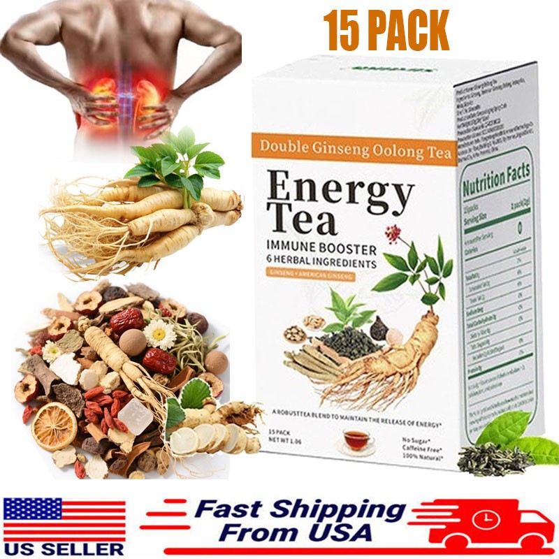 Energy Tea Immune Booster Ginseng Oolong Tea, Kidney Liver Tea For Women & Men