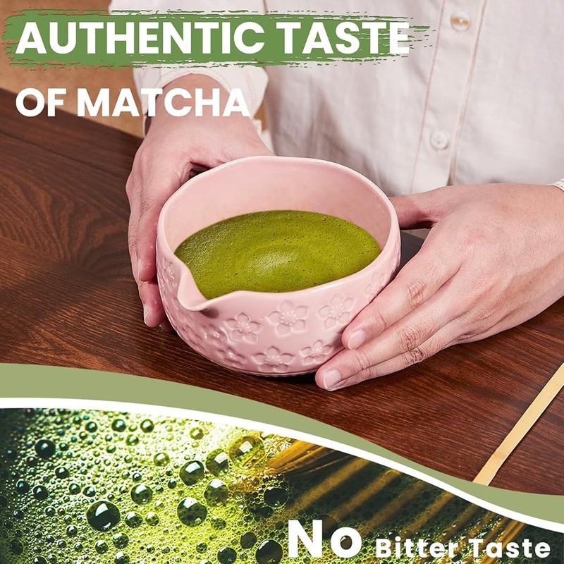 Cherry Blossom Matcha Set Bamboo Whisk Bowl Sifter Holder Gift Tea Lovers New