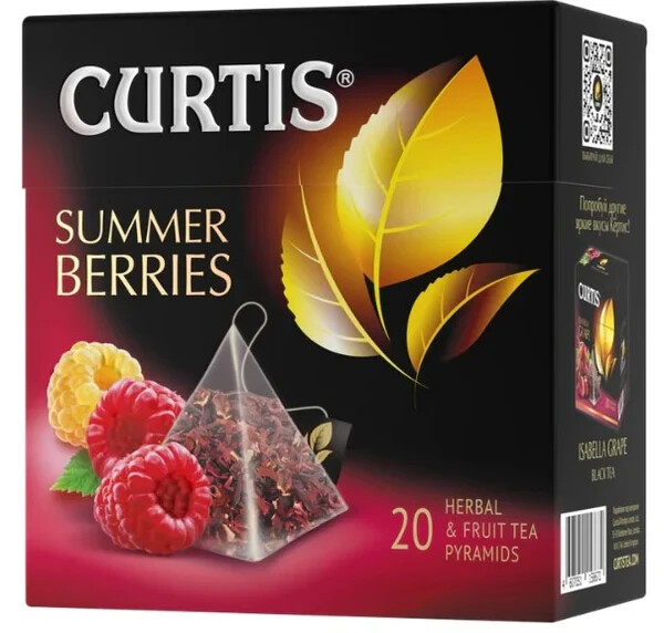 CURTIS Fruit Tea SUMMER BERRIES Herbal Tea Caffeine Free Teabags Pyramids 20 Ct
