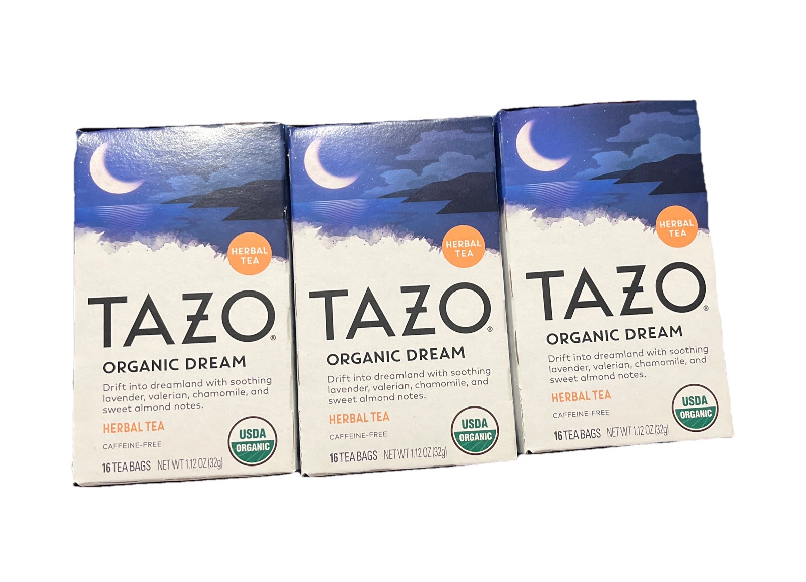 3x Tazo Regenerative Organic Dream Herbal Tea 16 Tea Bag Sleep New BB05/2027