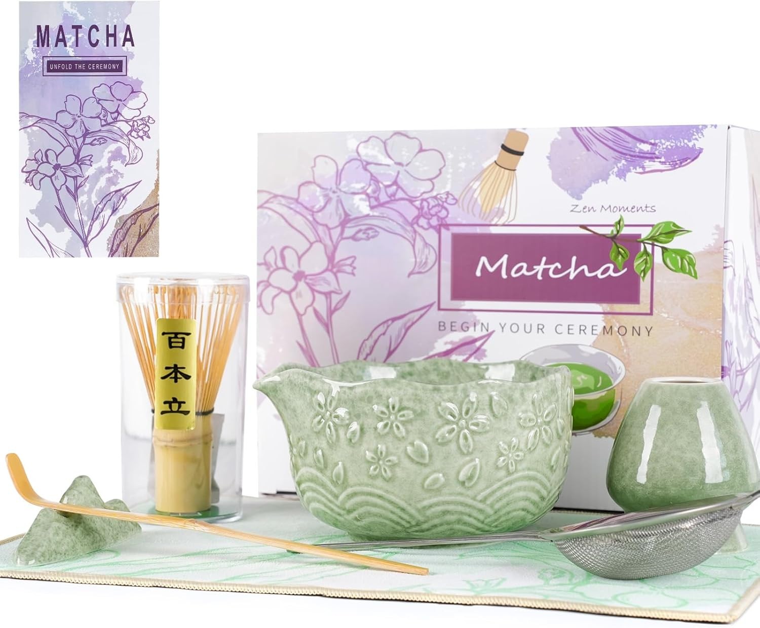 Seven-Piece Matcha Tea Set ~ Lovely Boxed Utensil Set ~ Great Gift Idea!