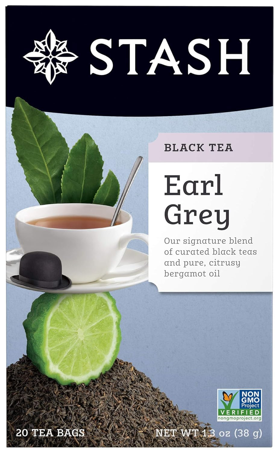 Stash Tea Black Tea, Earl Gray, 20 Tea Bags, 1.3 Oz (38 G)
