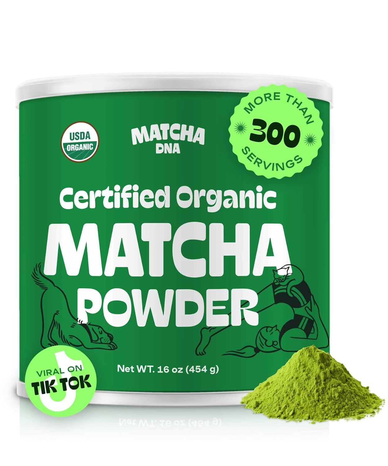 Certified Organic Matcha Green Tea Powder (16 Oz TIN CAN)