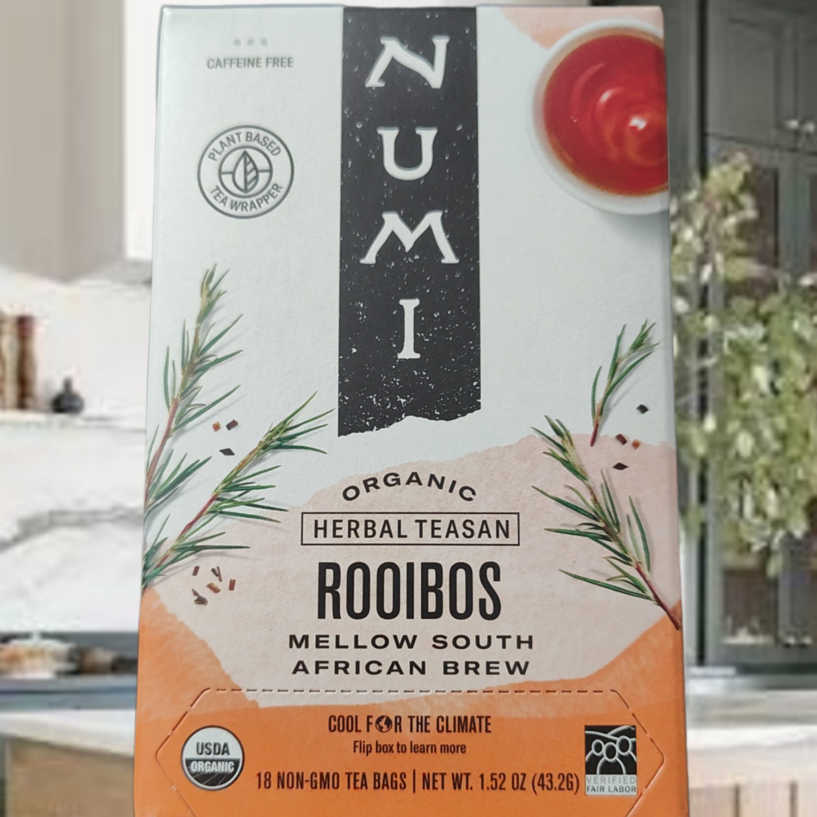 Numi 18 Organic Tea Bags Rooibos Mellow South African Brew Caffeine Free