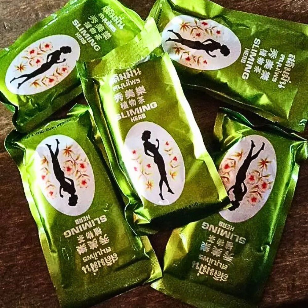 Sliming Herb Tea 4 Boxes (200 Sachets) Thai Herbal Botanical Blend Hot Drink
