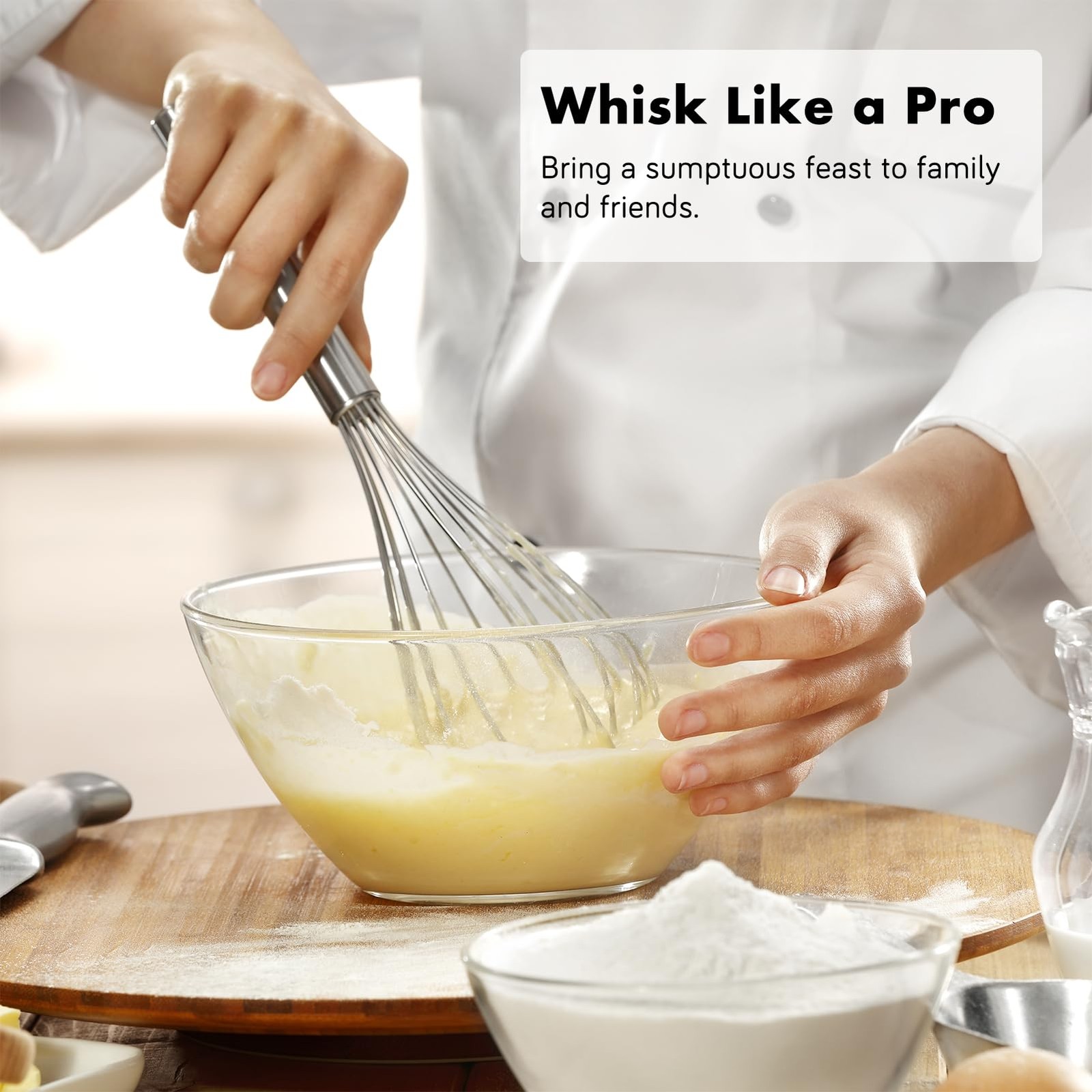 OYV 304 Stainless Steel Whisk Set, Dishwasher Safe 12×3 inch, Silver