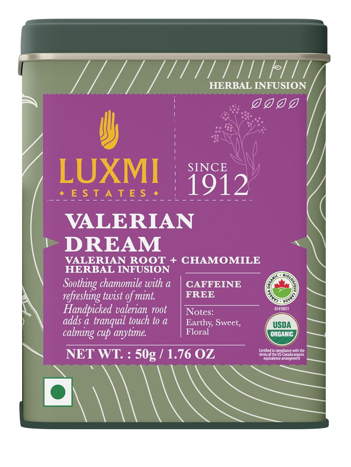Estates Organic Valerian Root, Chamomile, & Lavender Loose Leaf Tea 50G/1.76Oz (