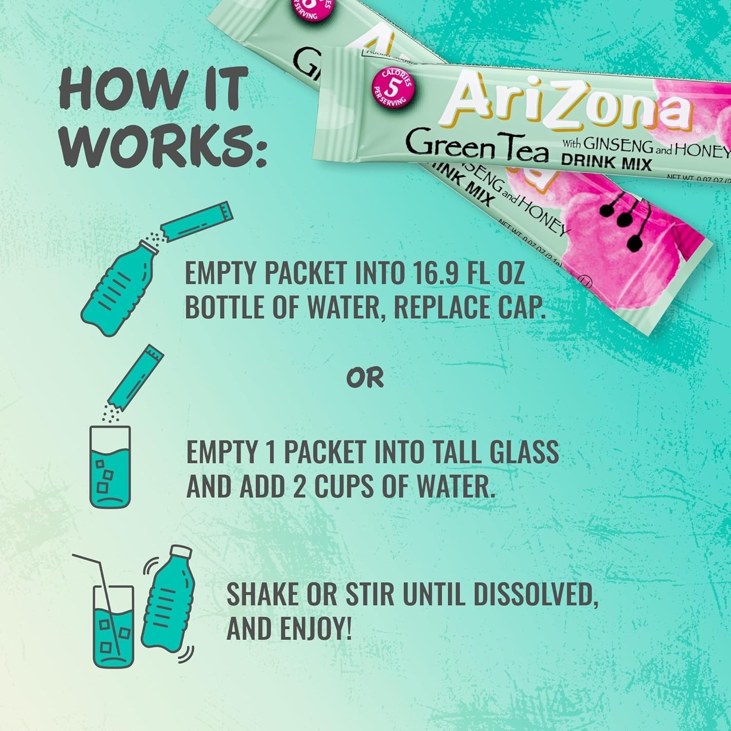 AriZona Green Tea with Ginseng and Honey – On-the-Go 10ct boxes (Pack of 12)