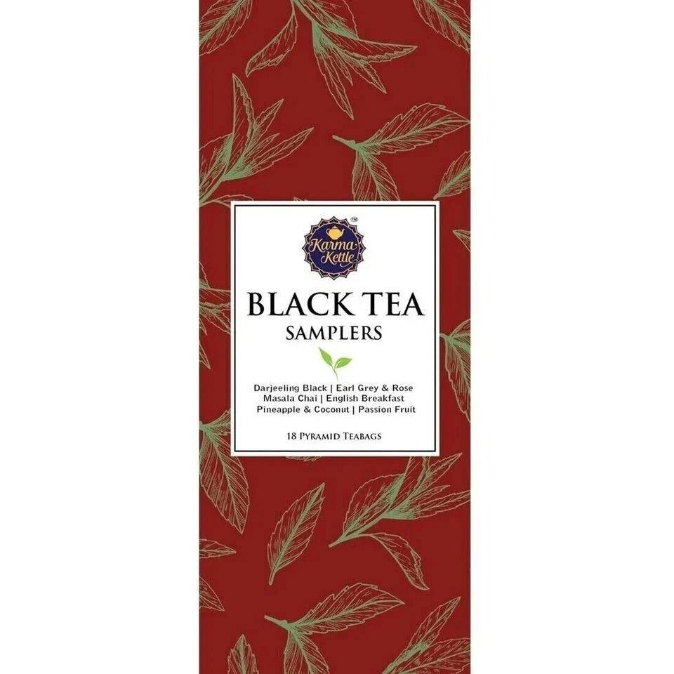 Karma Kettle 100% Natural Black Tea Sampler 18 Tea bags Free Shipping World Wide