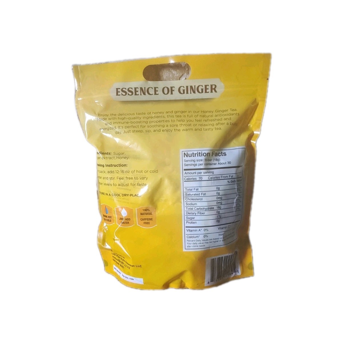 Prince of Peace Lemon Ginger Honey Crystals Instant Tea 30 Sachets, 19 Oz