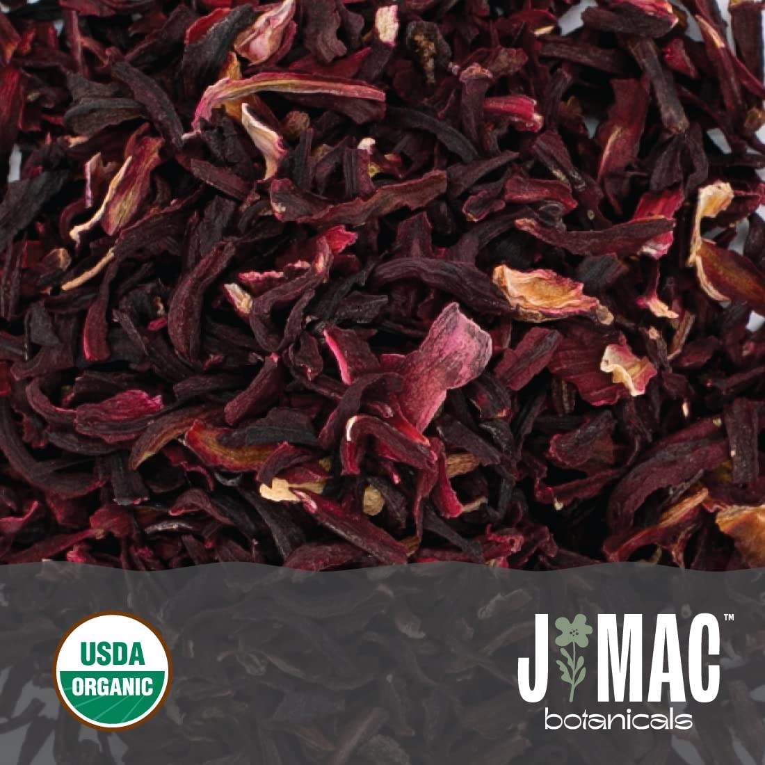 J MAC BOTANICALS Certified Organic Hibiscus Flower 2 Pounds, Hibiscus Tea, Cu…