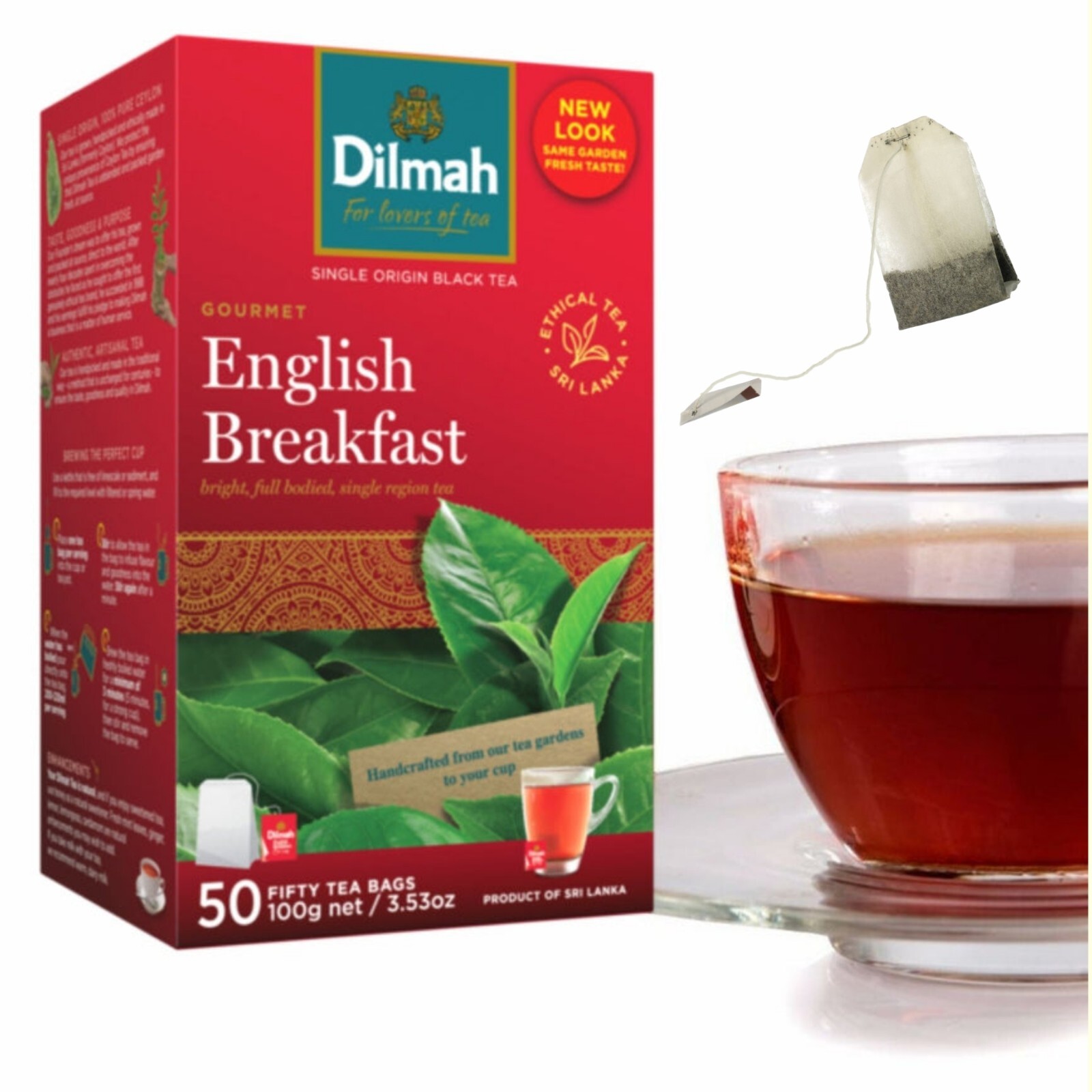 Dilmah English Breakfast Tea 100% Natural Pure Organic Premium Ceylon Tea 50Bags