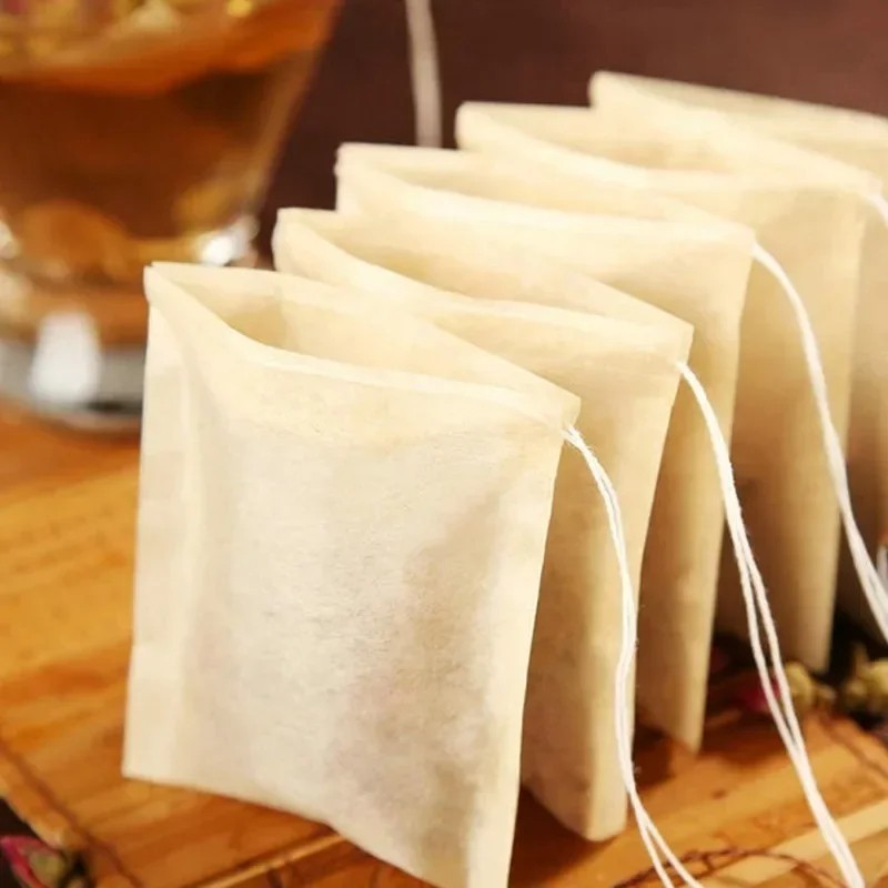 100pcs Disposable Tea Bags Loose Leaf Drawstring Empty Tea Filter Bag Infuser